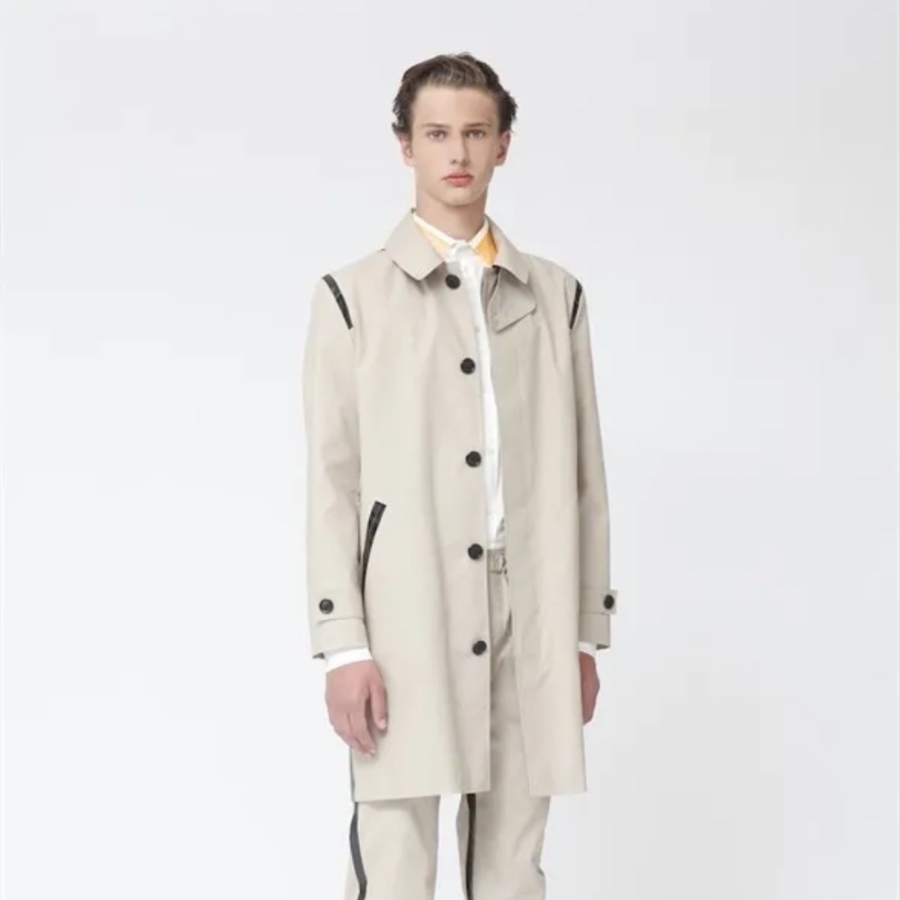 WANDA NYLON PARIS SPRING SUMMER RAINWEAR MENS DESIGNER JACKET COAT BEIGE SZ. 40